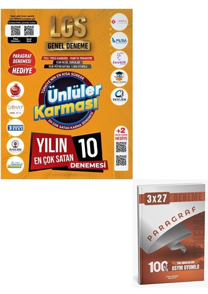 Ünlüller 2026 Lgs Genel 10+2 Karma Deneme+Anla Kazan Paragraf