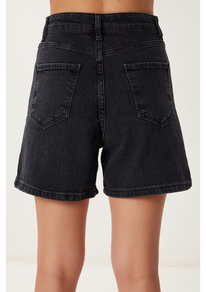 Bermuda Denim Şort Siyah LUT0017