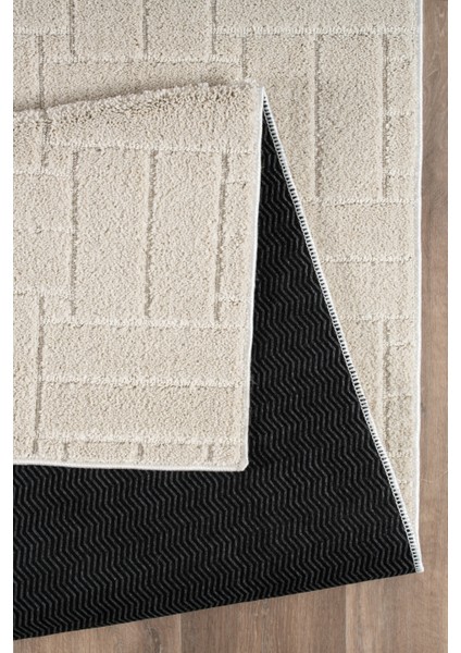 Kaymaz Taban Moopy Krem Bukleli Yumuşak Soft Dokuma Yolluk Halı Salon Halısı LP1001A_KREM indirimleri