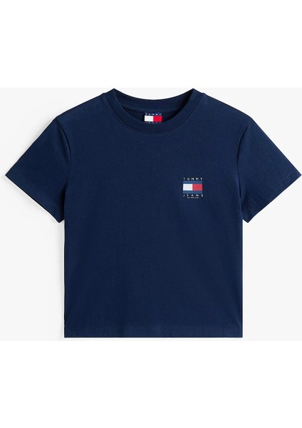 Tjw Reg Sh Tommy Us Flag Ss Tee Kadın Mavi T-Shirt DW0DW21423C1G indirimleri