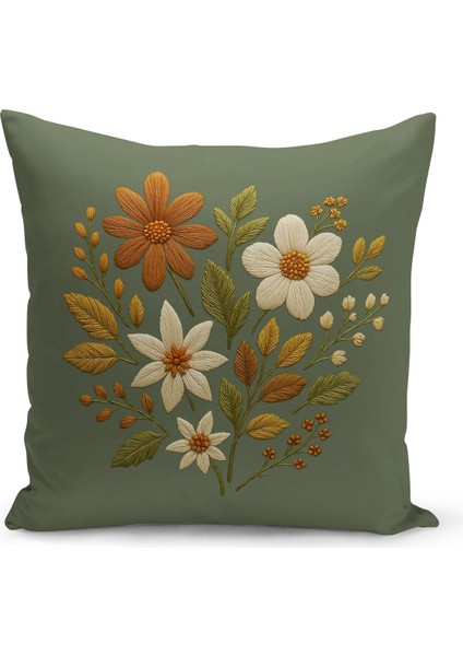 Çift Tarafı Dijital Baskılı Kırlent Kılıfı (Panç /punch Nakış Desen Görünümlü)