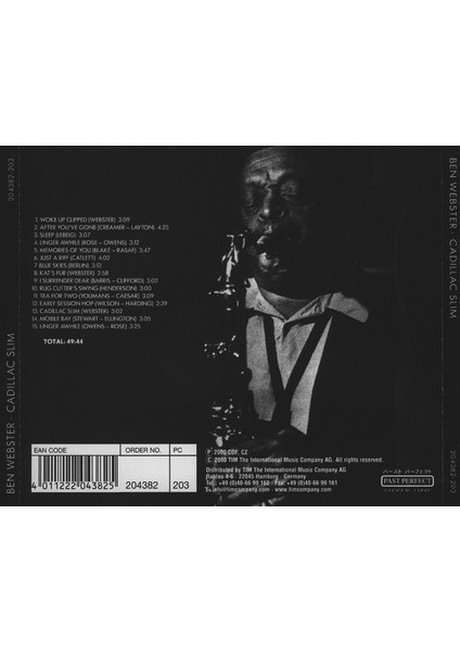 Dikkat CD Ben Webster – Cadillac Slim
