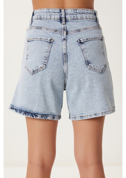 Bermuda Denim Şort Açık Mavi LUT0017