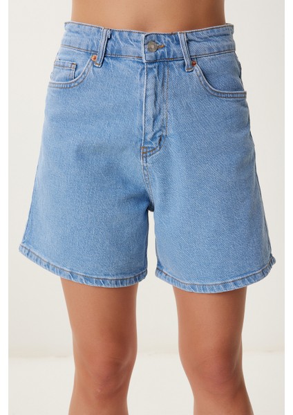 Bermuda Denim Şort Mavi LUT0017