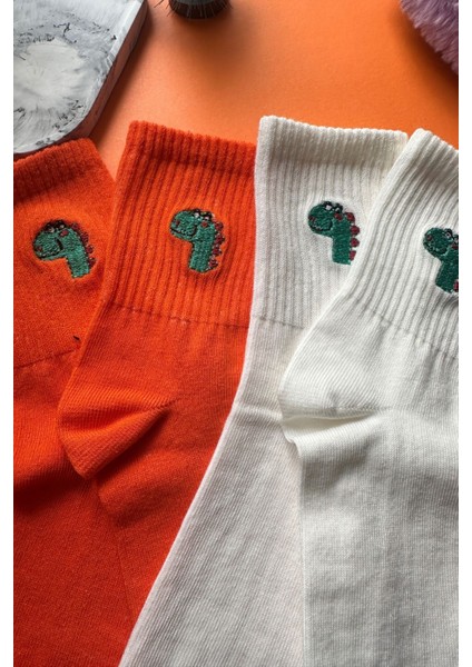 Sevimli Ejderha Nakışlı Unisex Yazlık Kışkık Casual Renkli Soket Çorap Seti modelleri