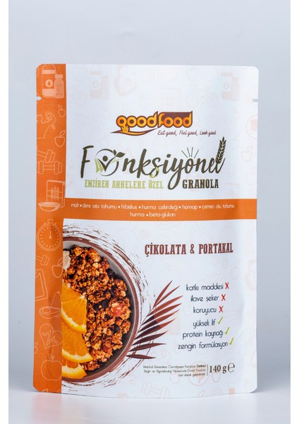 Emziren Annelere Özel Malt ve 7 Özel Bitki İçeren granola, 3'lu Paket Çikolata & Portakallı, 3x140 gr fırsatları