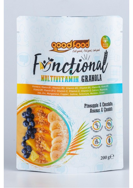 3lu Fırsat Paketi Ananaslı & Çikolatalı granola, Yüksek Lifli, Vitaminli & Mineralli, 3x200 gr modelleri