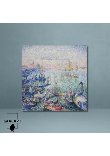 Kare Kanvas Tablo Ünlü Eserler Henri-Edmond Cross-Regatta In Venice (1903) modelleri