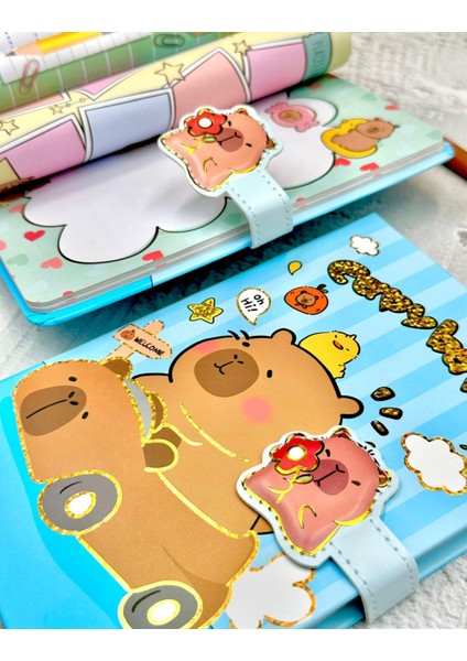 Capybara Yolculuk Zamanı Mıknatıslı Özel Tasarım Defter modelleri