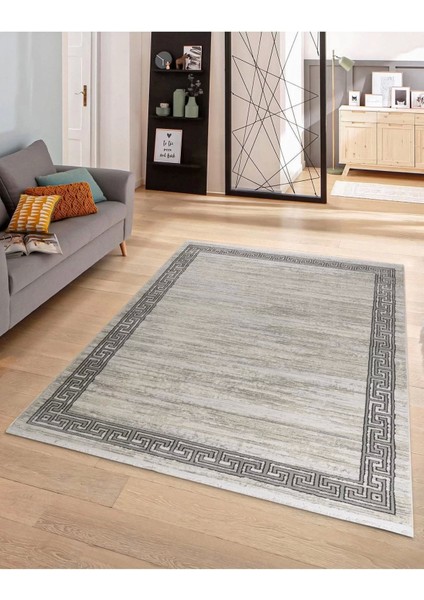 Pyramid Modern Salon ve Oturma Odası Halısı - Krem Gri