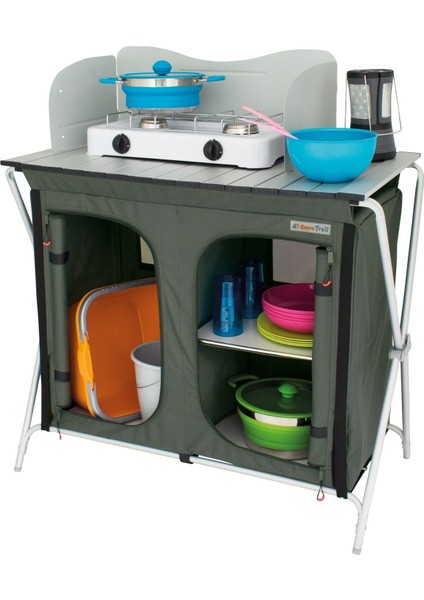 Eurotrail Cooking Closet Mayet – Gri Renkli Katlanabilir Kamp Mutfak Dolabı