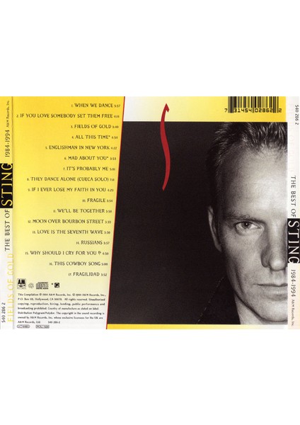 Dikkat CD Sting – Fields Of Gold: The Best Of Sting 1984 - 1994
