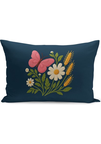 Çift Tarafı Dijital Baskılı Kırlent Kılıfı (Panç /punch Nakış Desen Görünümlü)