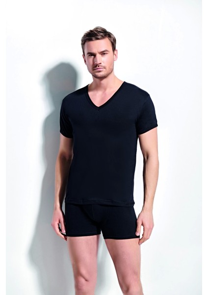 V Yaka Erkek Fanila Atlet Ribana 5ADET Siyah fiyatları