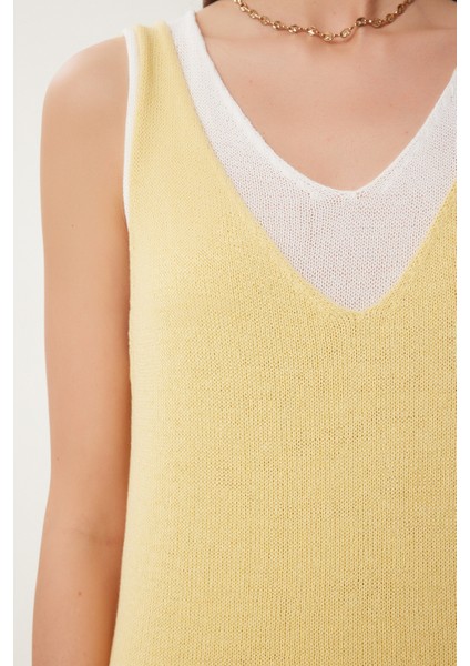 Atletli Ikili Basic Triko Bluz Sarı Kemik LKİ0030