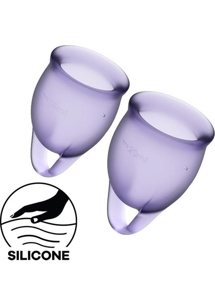 Satisfyer Adet Kapları Lila 2'li Set - Feel Confident Menstrual Cup Lila