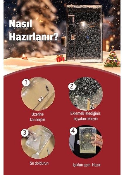 Kendin Yap Kar Efekti LED Işıklı Gece Lambası Dıy