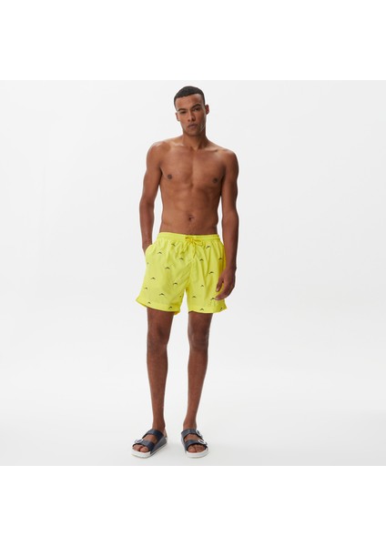 Erkek Sarı Desenli Deniz Şortu T35226T.7BZ