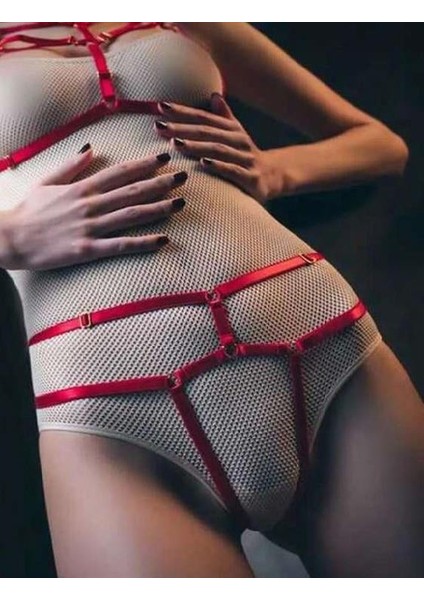 Kırmızı Deri Sütyen Külot Harness fiyatları