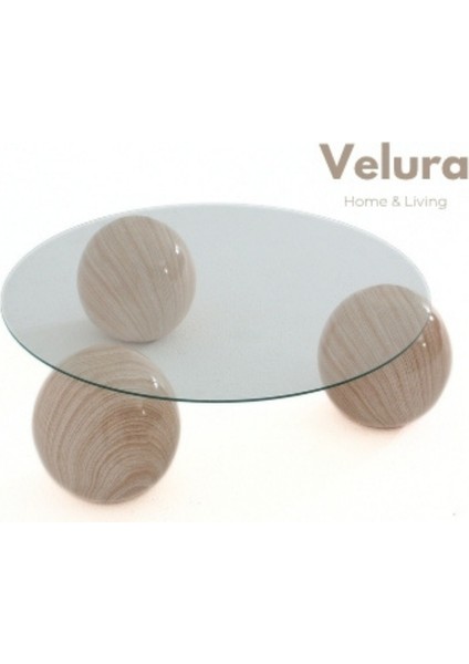 Modern Orta Sehpa & Top Sehpa Cam Sehpa & Küre Orta Sehpa - Natural - Yuvarlak - Şeffaf Cam fiyatları