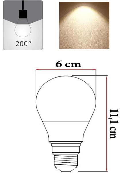 10,5W (75W) LED Ampul E27 2700K - Sarı fiyatları
