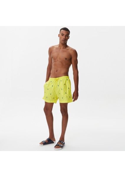Erkek Sarı Desenli Deniz Şortu T35224T.7BZ