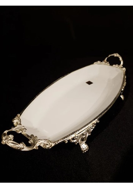 Sunum Tabağı Ayaklı 41 cm Gümüş WHS148