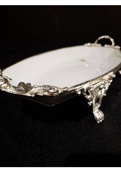 Sunum Tabağı Ayaklı 41 cm Gümüş WHS148 fiyatları