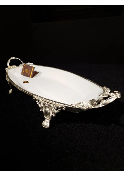 Sunum Tabağı Ayaklı 41 cm Gümüş WHS148 modelleri