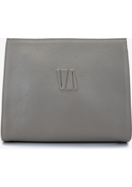Unisex Hakiki Deri Gri El Çantası 1012 2012 Canta Y25 Grı Fltr