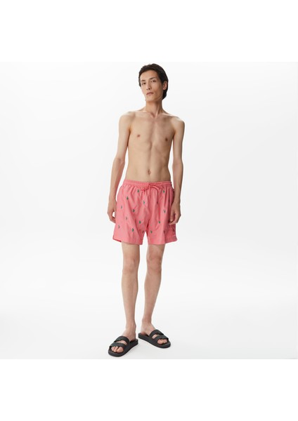 Erkek Pembe Desenli Deniz Şortu T35224T.6TH