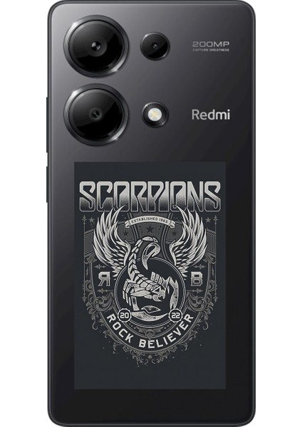 Xiaomi Redmi Note 13 Pro Uyumlu Şeffaf Kılıf Scorpions Tasarımlı