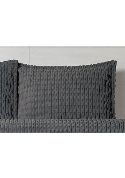 Modern Twist 3 Parça Çift Kişilik Battaniye Seti Kutulu 220X240 Koyu Gri modelleri