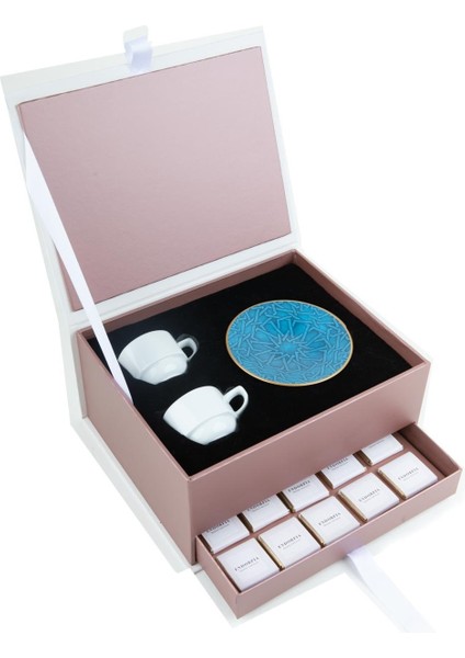 Protokol Hediyesi Yeşil Fincan Seti - Madlen Çikolata Hediye Kutusu fiyatları