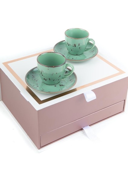 Protokol Hediyesi Yeşil Fincan Seti - Madlen Çikolata Hediye Kutusu fırsatları