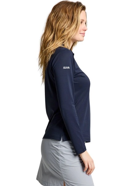 Ws Tech Pique Polo Ls Kadın Mavi Tişört fiyatları