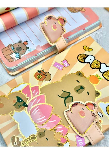 Capybara Lotus Bahçesi Mıknatıslı Özel Tasarım Defter fırsatları