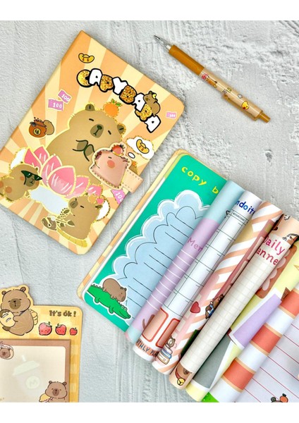 Capybara Lotus Bahçesi Mıknatıslı Özel Tasarım Defter indirimleri