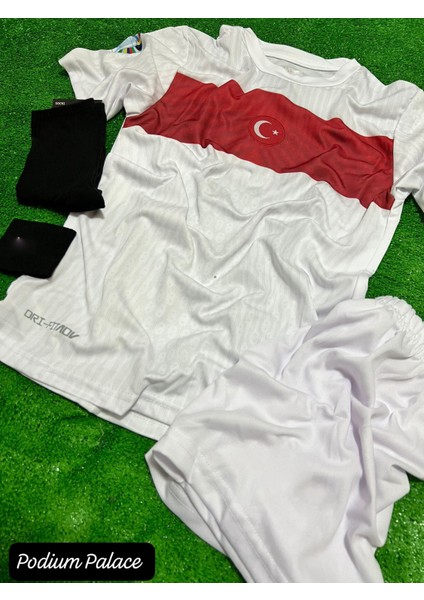 Türkiye Euro 2024 Isimsiz Beyaz Çocuk Forması 4'lü Set (White) ZYN2604