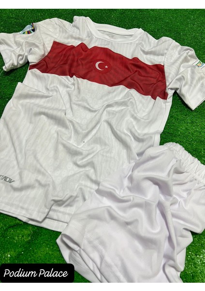 Türkiye Euro 2024 Isimsiz Beyaz Çocuk Forması 4'lü Set (White) ZYN2604