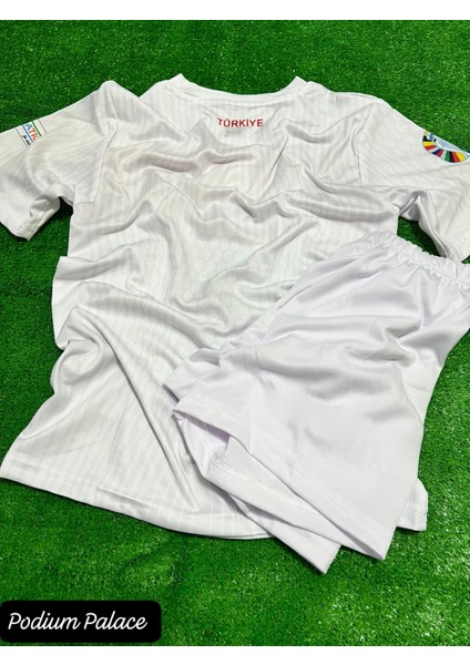 Türkiye Euro 2024 Isimsiz Beyaz Çocuk Forması 4'lü Set (White) ZYN2604