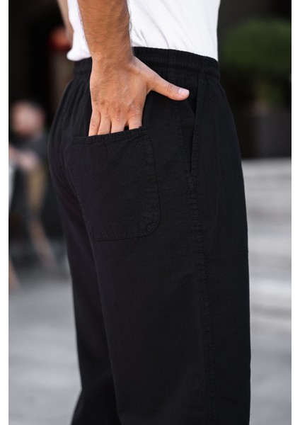 Rahat Keten Karışımlı Bağcıklı Pantolon modelleri