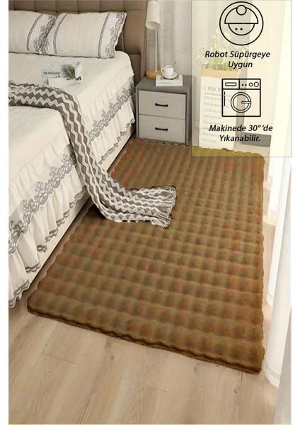 Vizon Yumuşak Bubble Kaymaz Özel Taban Peluş Halı Yolluk