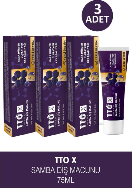 x Kara Mürverli Diş Macunu 75 ml 3 Adet