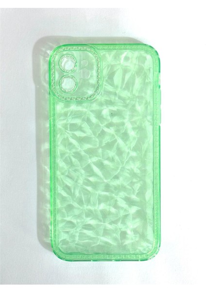 Iphone 11 Yeşil Prizmalı Kamera Çıkıntılı Silikon Kılıf
