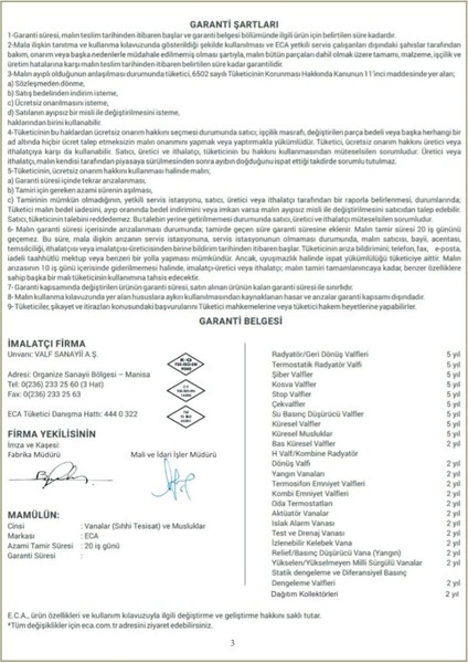 Eca FCBY22 Elektro-Mekanik Fancoil Termostatı (2-4 Borulu Fan Coil Için)