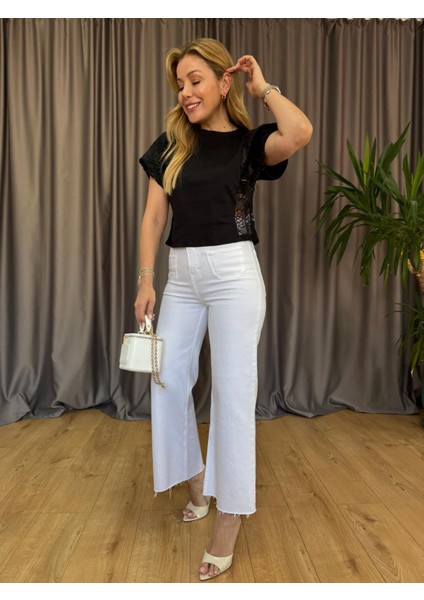 Siyah Kol Dantel Detaylı Bluz fiyatları