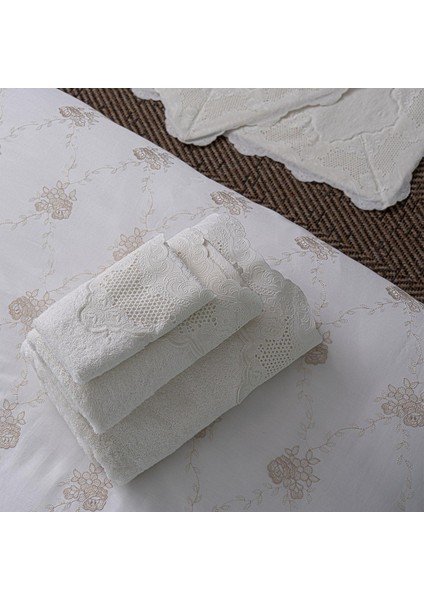 Iris Işlemeli Pamuk Saten Çift Kişilik 6 Parça Nevresim Takımı fırsatları