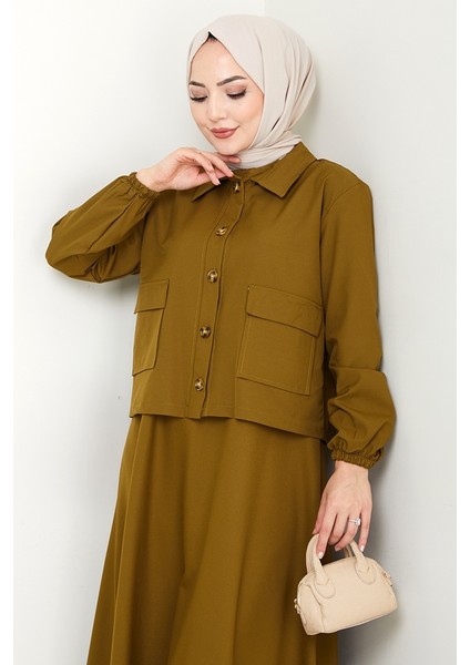 Faylin Ceket Elbise Ikili Takım 1565 - Yağ Yeşili fiyatları
