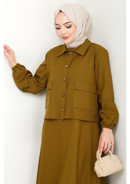 Faylin Ceket Elbise Ikili Takım 1565 - Yağ Yeşili fırsatları